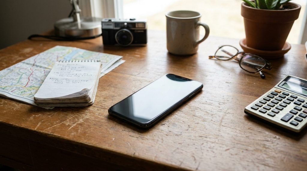 Smartphone alongside traditional everyday devices it has replaced